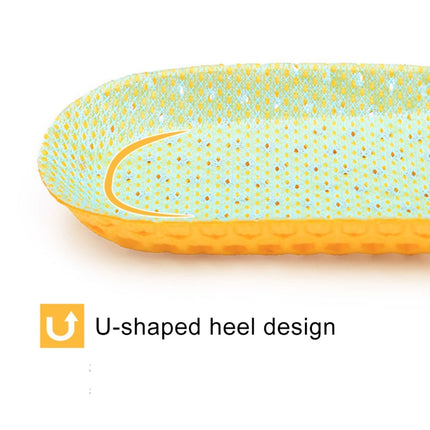 1 Pair Sports Shock Absorption Breathable Soft Thick Sweat Absorbent Insoles for Men / Women, Size: S(35-41 Yards)(Yellow)-garmade.com