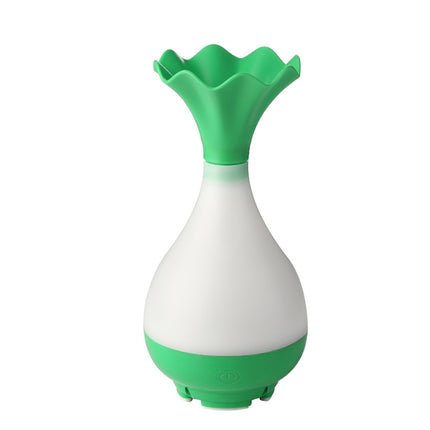 5V 4W USB Vase Aroma Diffuser Air Purifier Humidifier with LED Light for Office / Home Room(Green)-garmade.com
