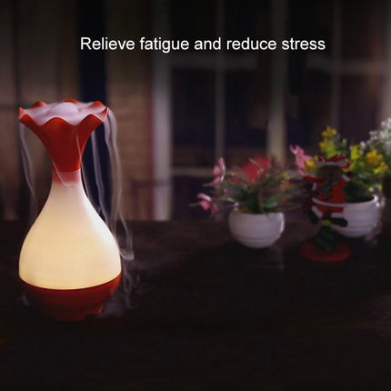 5V 4W USB Vase Aroma Diffuser Air Purifier Humidifier with LED Light for Office / Home Room(Green)-garmade.com