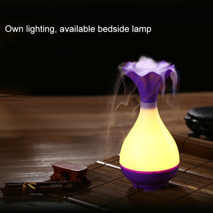 5V 4W USB Vase Aroma Diffuser Air Purifier Humidifier with LED Light for Office / Home Room(Blue)-garmade.com