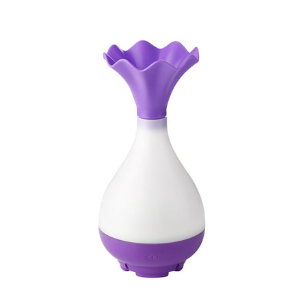 5V 4W USB Vase Aroma Diffuser Air Purifier Humidifier with LED Light for Office / Home Room(Purple)-garmade.com