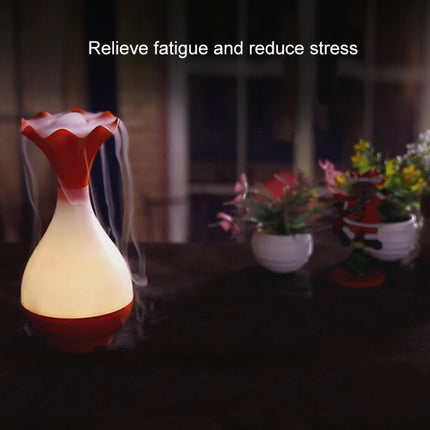 5V 4W USB Vase Aroma Diffuser Air Purifier Humidifier with LED Light for Office / Home Room(Purple)-garmade.com