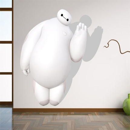 3D Creative Cartoon Baymax Pattern Fashion Wall Stickers, Size: 50cm x 70cm-garmade.com