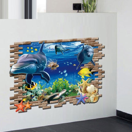 3D Underwater World Creative Fashion Wall Stickers, Size: 60cm x 90cm-garmade.com