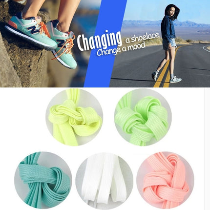2 PCS Fashion Sports Fluorescent Color Flat Shoelaces(Pink)-garmade.com