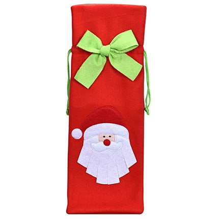 3 PCS Christmas Dinner Table Decoration Plush Champagne Wine Bottle Bag-garmade.com