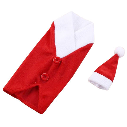 Buttons Cloth Wedding Christmas Dinner Table Flannel Plush Champagne Wine Bottle Bags Sets-garmade.com
