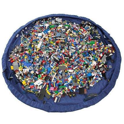 Foldable Kid Toys Storage Bag, Size:1.5 x 1.5m(Dark Blue)-garmade.com