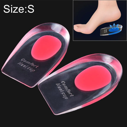 1 Pair Women Silicone Gel Comfort Heel Cups Pads Half Pads, Size: S(Pink)-garmade.com