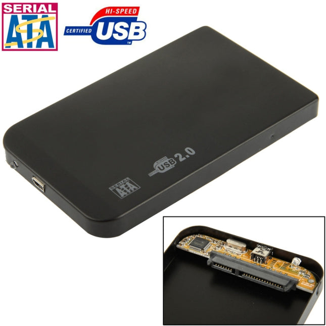 2.5 inch SATA HDD External Case, Size: 126mm x 75mm x 13mm (Black)-garmade.com
