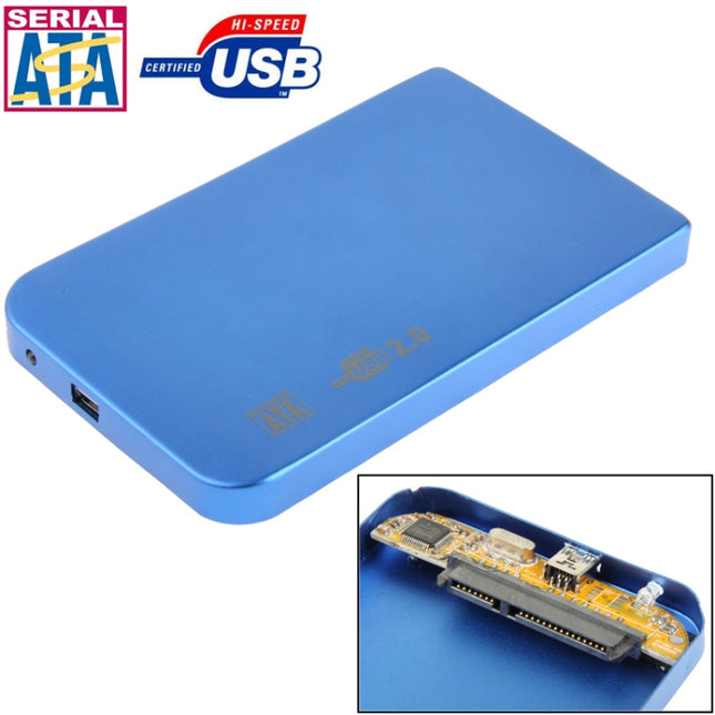 2.5 inch SATA HDD External Case, Size: 126mm x 75mm x 13mm (Blue)-garmade.com