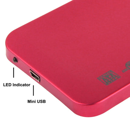 2.5 inch SATA HDD External Case, Size: 126mm x 75mm x 13mm (Red)-garmade.com