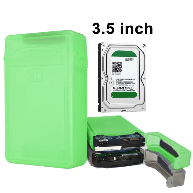 3.5 inch Hard Drive Disk HDD SATA IDE Plastic Storage Box Enclosure Case(Green)-garmade.com