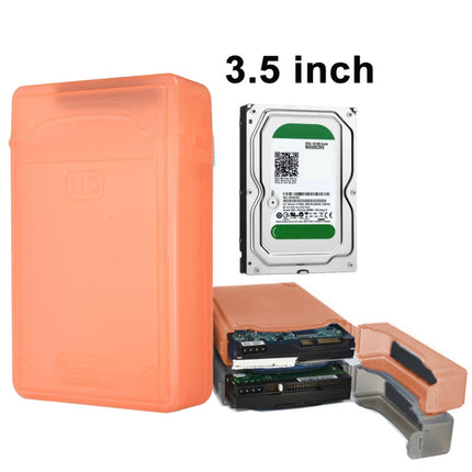 3.5 inch Hard Drive Disk HDD SATA IDE Plastic Storage Box Enclosure Case(Orange)-garmade.com