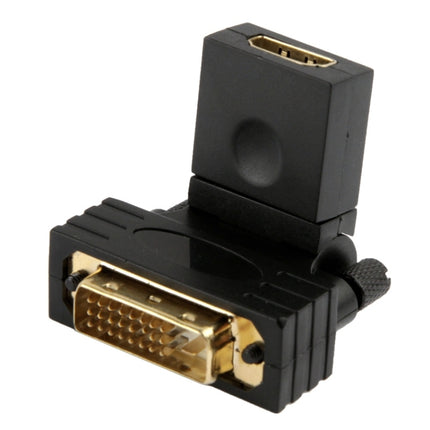 360 Degree Rotation Gold Plated DVI 24+1 Pin Male to 19 Pin HDMI Female Adapter-garmade.com