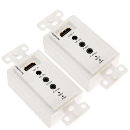 HDMI Single Cat5e / 6 50 Meters Wall Plate Extender (EU Plug)(White)-garmade.com