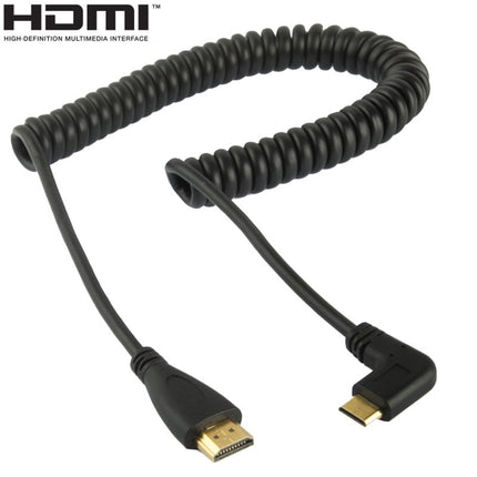 1.4 Version Gold Plated Mini HDMI Male to HDMI Male Coiled Cable, Support 3D / Ethernet, Length: 0.6m-2m-garmade.com
