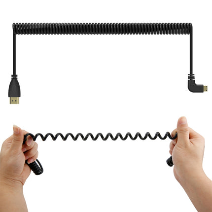1.4 Version Gold Plated Mini HDMI Male to HDMI Male Coiled Cable, Support 3D / Ethernet, Length: 0.6m-2m-garmade.com
