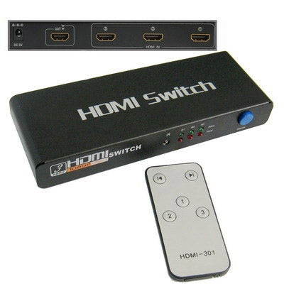 3 Ports 1080P HDMI Switch, 1.3 Version, Support HD TV / Xbox 360 / PS3 etc(Black)-garmade.com