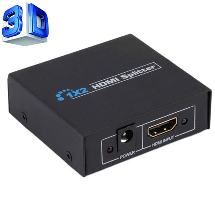 V1.4 1x2 Mini HDMI Amplifier Splitter, Support 3D & Full HD 1080P(Black)-garmade.com