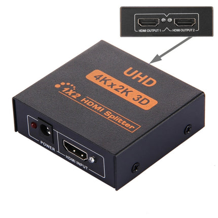 FY1409E Mini V1.3 UHD 4K x 2K 3D 1 x 2 HDMI Splitter(Black)-garmade.com