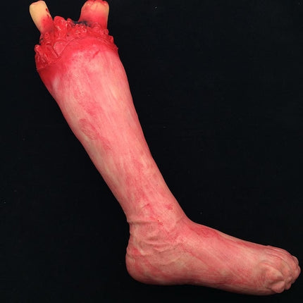 55cm Halloween Horror Props April Fool Day Party Prop Body Parts Decoration Long Bloody Foot-garmade.com