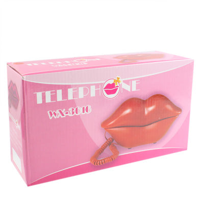 Sexy Red Hot lips Shape Wire Corded Telephone(Red)-garmade.com