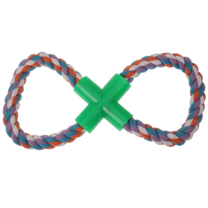 8 Shape Cotton Knot Rope Pet Puppy Chew Tug Toy, Random Color Delivery-garmade.com