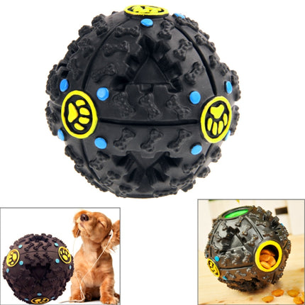 Pet Dog and Cat Food Dispenser Squeaky Giggle Quack Sound Training Toy Chew Ball, Ball Diameter: 11cm-garmade.com