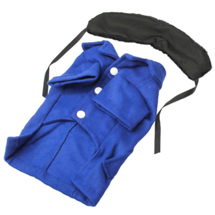 Gorgeous Woolen Cloth with Fur Collar Dog Coat Pet Clothes, Size: M(Dark Blue)-garmade.com