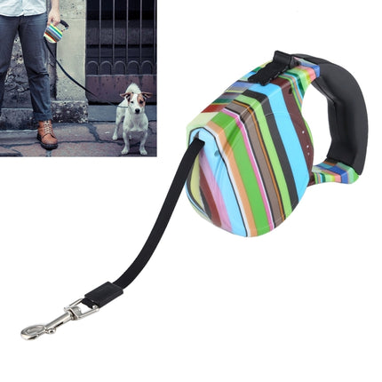 5m Color Strip Style Easy Operation Retractable Flexible Dog Leash-garmade.com