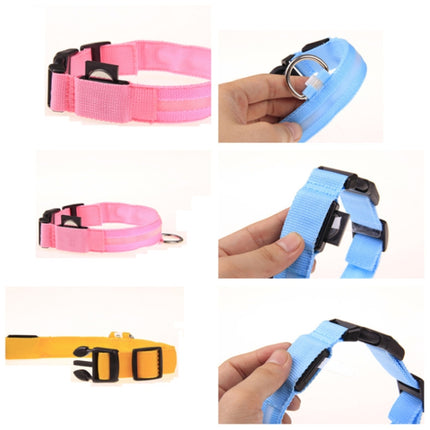Adjustable 3-Mode LED Flashing Dog Collar, Size: M (Random Color Delivery)-garmade.com