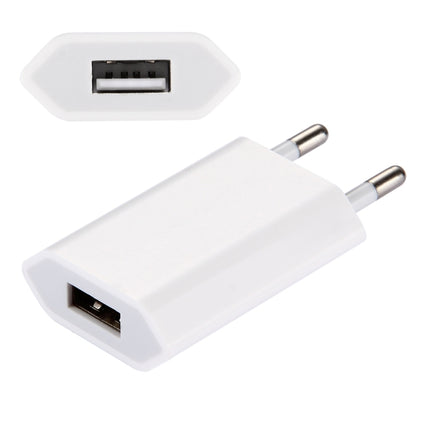 5V / 1A Single USB Port Charger Travel Charger, EU Plug(White)-garmade.com