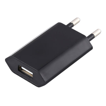 5V / 1A Single USB Port Charger Travel Charger, EU Plug(Black)-garmade.com