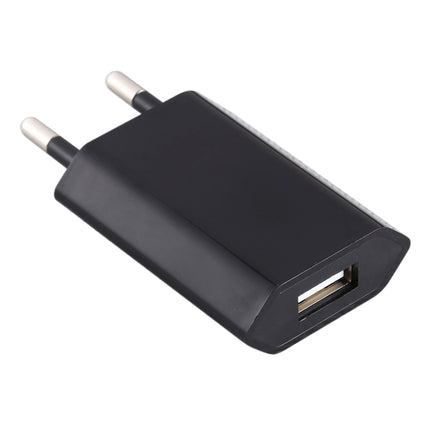 5V / 1A Single USB Port Charger Travel Charger, EU Plug(Black)-garmade.com