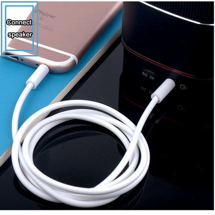 AUX Cable, 3.5mm Male Mini Plug Stereo Audio Cable Length: 1m(White)-garmade.com