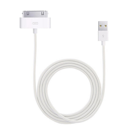 2m USB Double Sided Sync Data / Charging Cable For iPhone 4 & 4S / iPhone 3GS / 3G / iPad 3 / iPad 2 / iPad / iPod Touch(White)-garmade.com