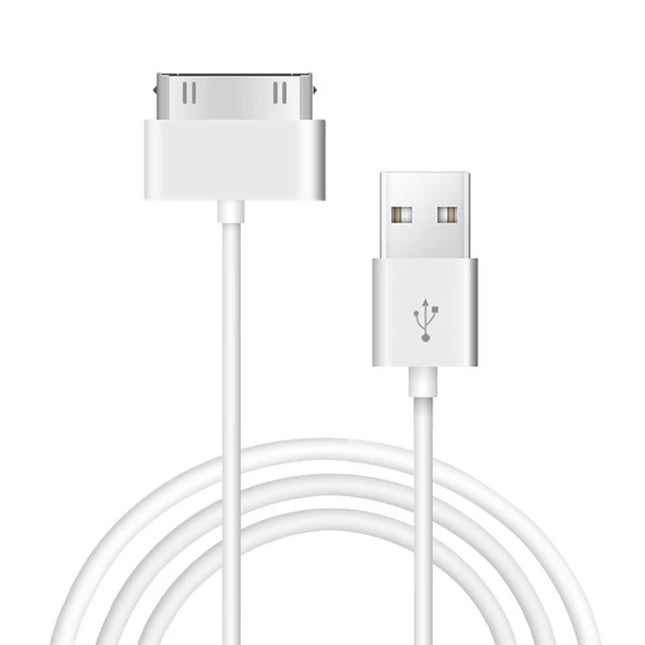 2m USB Double Sided Sync Data / Charging Cable For iPhone 4 & 4S / iPhone 3GS / 3G / iPad 3 / iPad 2 / iPad / iPod Touch(White)-garmade.com