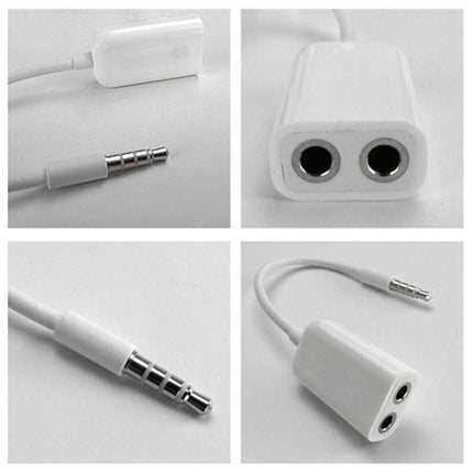 Aux Audio Cable 3.5mm to 2 x Female Splitter Adapter, Compatible with Phones, Tablets, Headphones, MP3 Player, Car/Home Stereo & More(White)-garmade.com