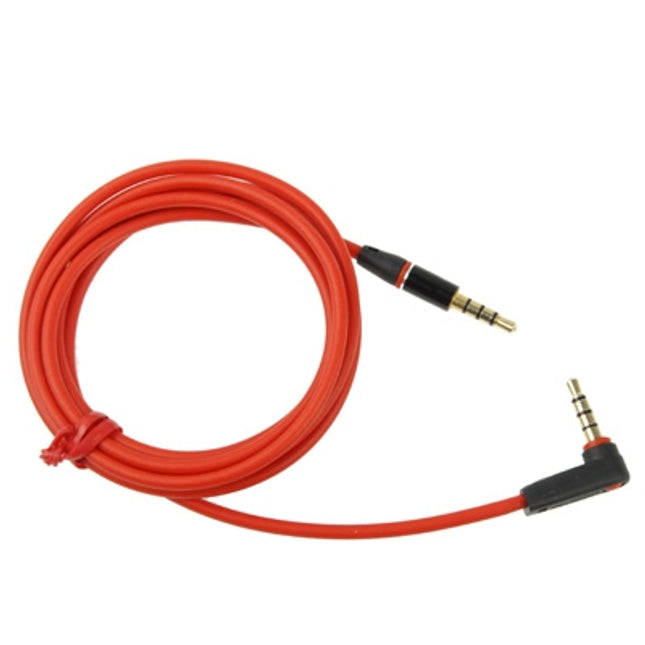 1.2m Aux Audio Cable 3.5mm Elbow to Straight Male, Compatible with Phones, Tablets, Headphones, MP3 Player, Car/Home Stereo & More(Red)-garmade.com
