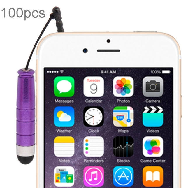 100 PCS Mini Universal Capacitive Stylus Pen, Random Color Delivery-garmade.com