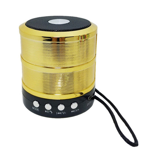 S28 Metal Mobile Bluetooth Stereo Portable Speaker with Hands-free Call Function(Gold)-garmade.com