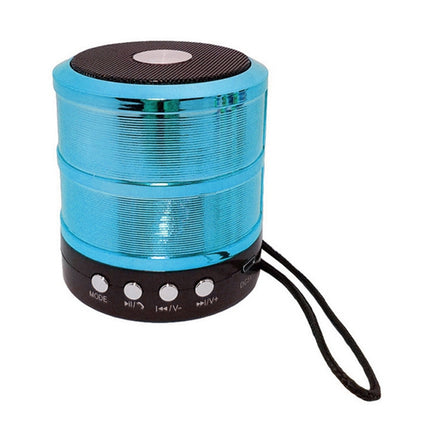 S28 Metal Mobile Bluetooth Stereo Portable Speaker with Hands-free Call Function(Blue)-garmade.com