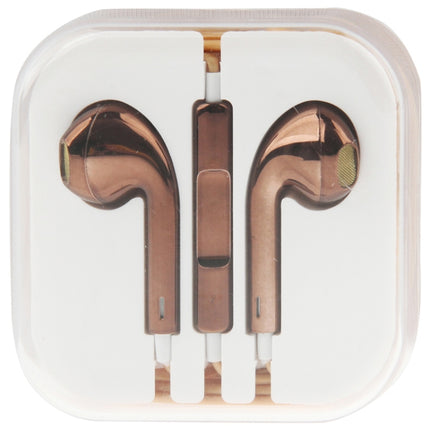 3.5mm Stereo Electroplating Wire Control Earphone for Android Phones / PC / MP3 Player / Laptops(Coffee)-garmade.com