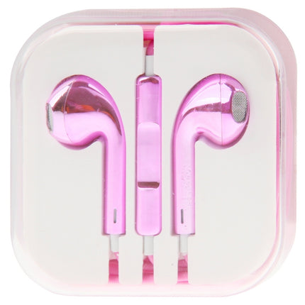 3.5mm Stereo Electroplating Wire Control Earphone for Android Phones / PC / MP3 Player / Laptops(Pink)-garmade.com