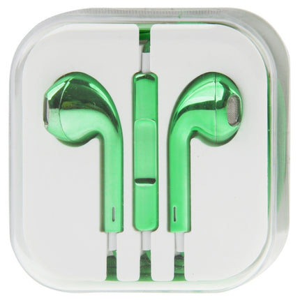 3.5mm Stereo Electroplating Wire Control Earphone for Android Phones / PC / MP3 Player / Laptops(Green)-garmade.com