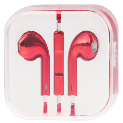 3.5mm Stereo Electroplating Wire Control Earphone for Android Phones / PC / MP3 Player / Laptops(Red)-garmade.com