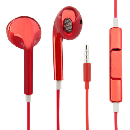 3.5mm Stereo Electroplating Wire Control Earphone for Android Phones / PC / MP3 Player / Laptops(Red)-garmade.com