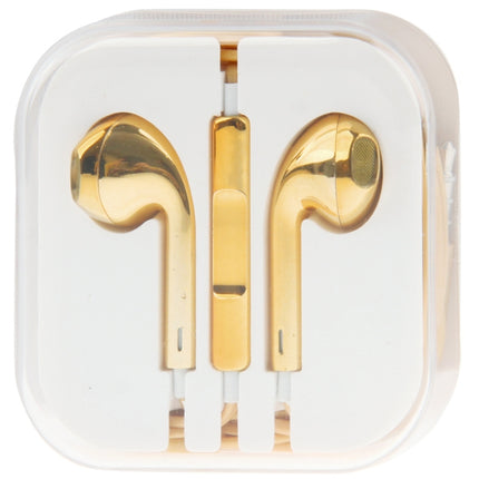 3.5mm Stereo Electroplating Wire Control Earphone for Android Phones / PC / MP3 Player / Laptops(Yellow)-garmade.com