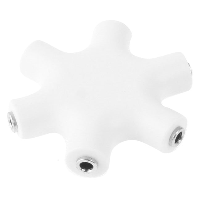 6 Ports Audio Splitter Headphone Connector, Compatible with Phones, Tablets, Headphones, MP3 Player, Car/Home Stereo & More,(White)-garmade.com